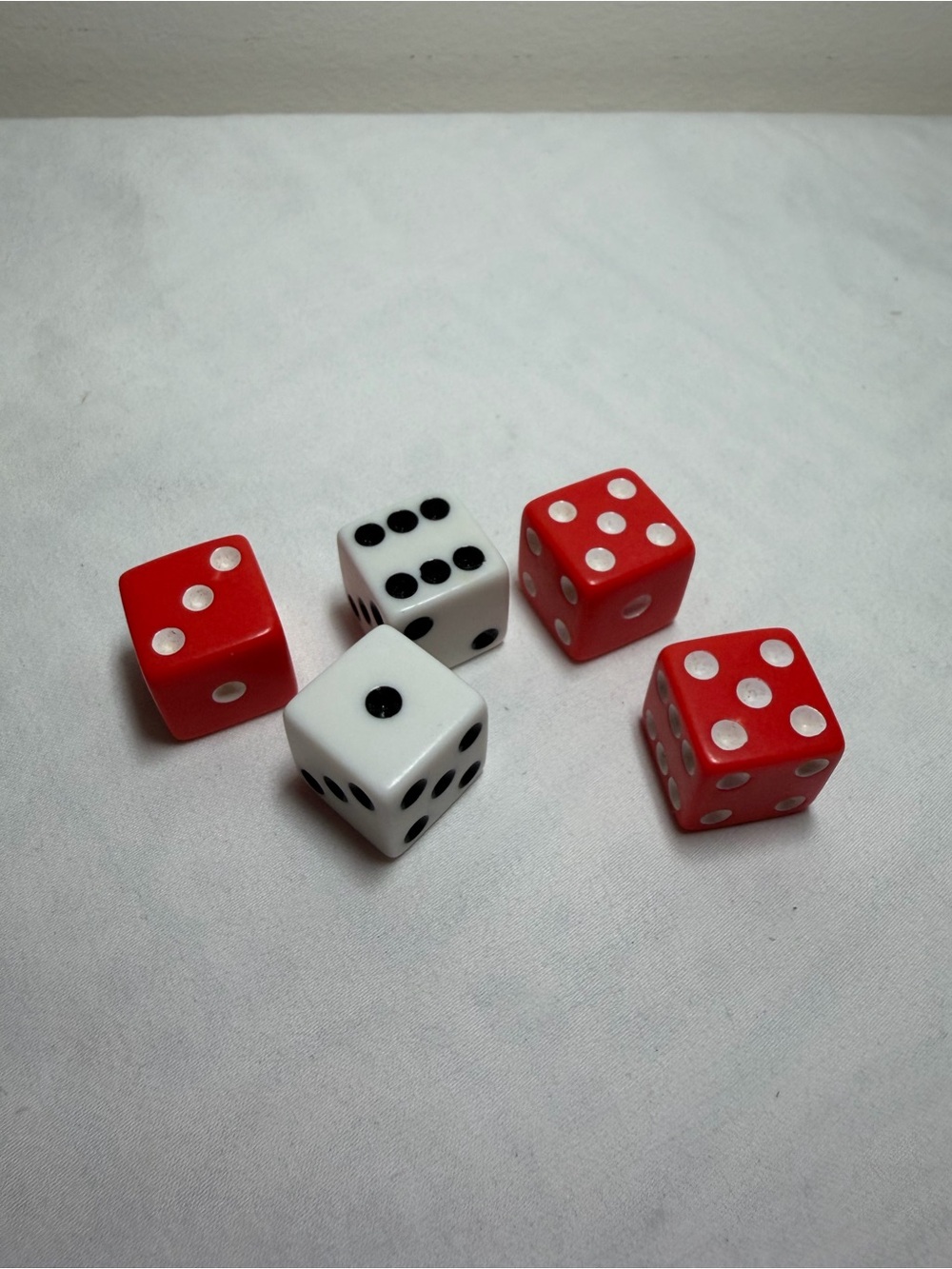Vintage 1993 Risk Board Game Red and White Dice Set of 5 Dice - Home Games